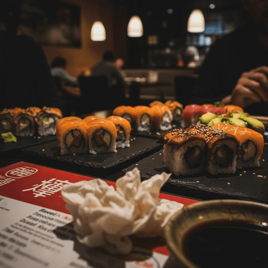 Sushi before enhancement - amateur photo