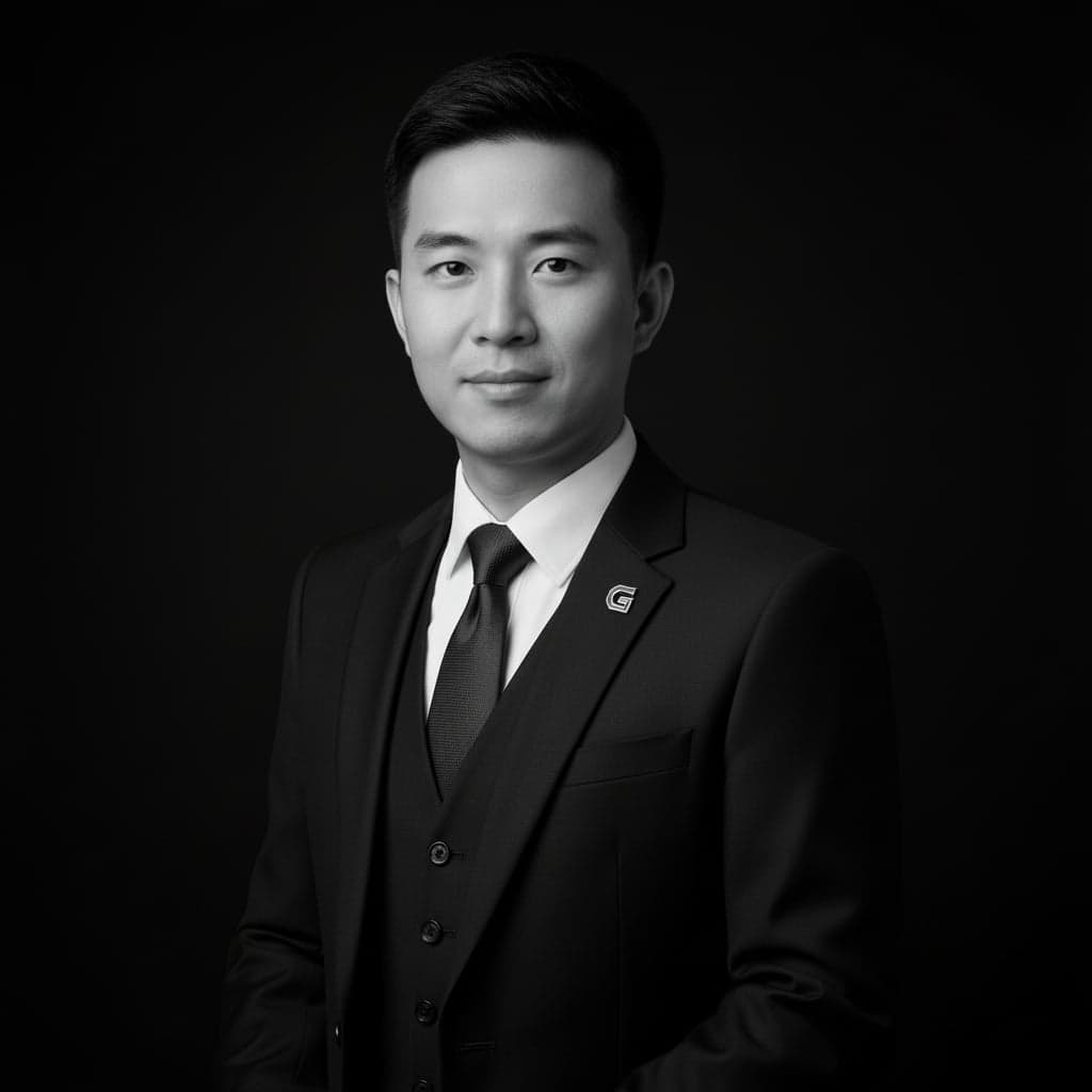 Black & White Professional style preview - Classic monochrome business portrait with timeless appeal and dramatic contrast