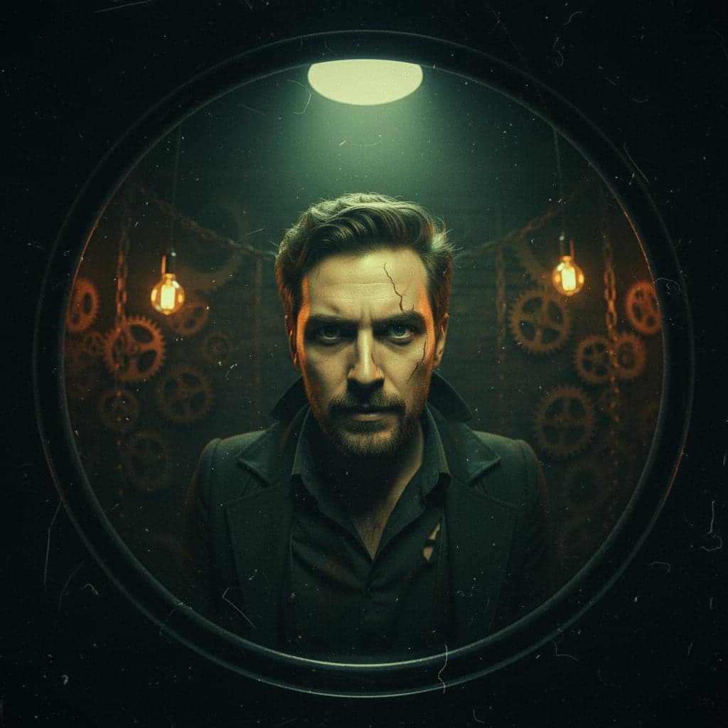 Horror peephole transformation - Escape room marketing with surveillance aesthetic