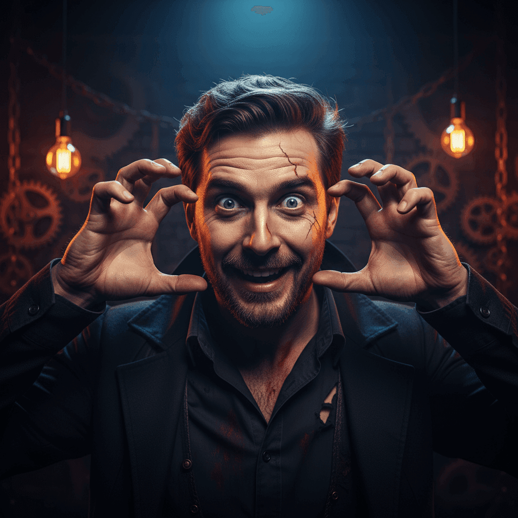 Escape room marketing with surveillance aesthetic