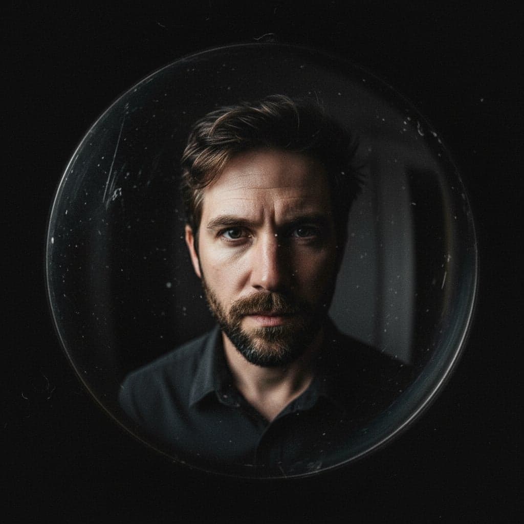 Horror peephole transformation - Horror film concept art with peephole perspective