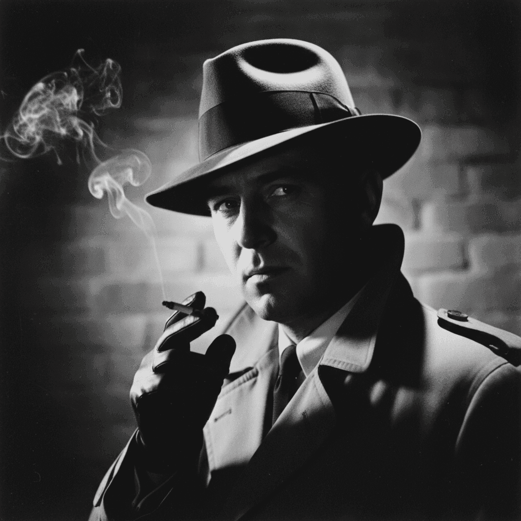 Film noir concept with dramatic shadows