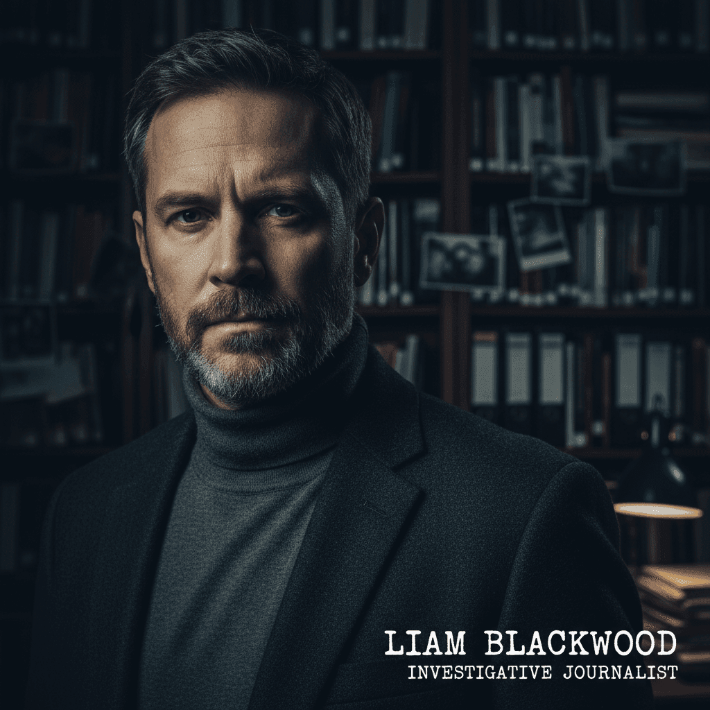 True crime podcast with surveillance camera effect