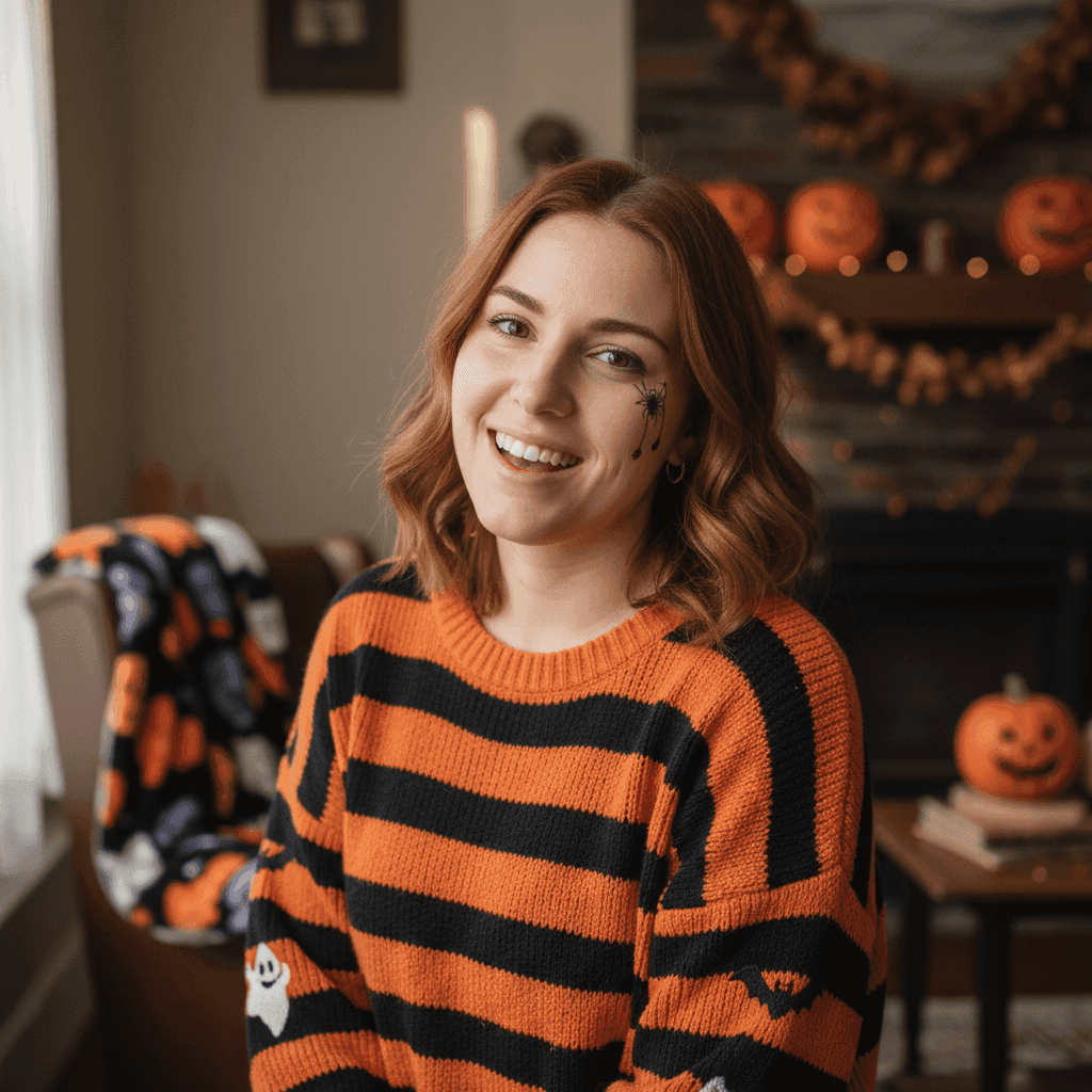 Halloween social media profile with VHS aesthetic