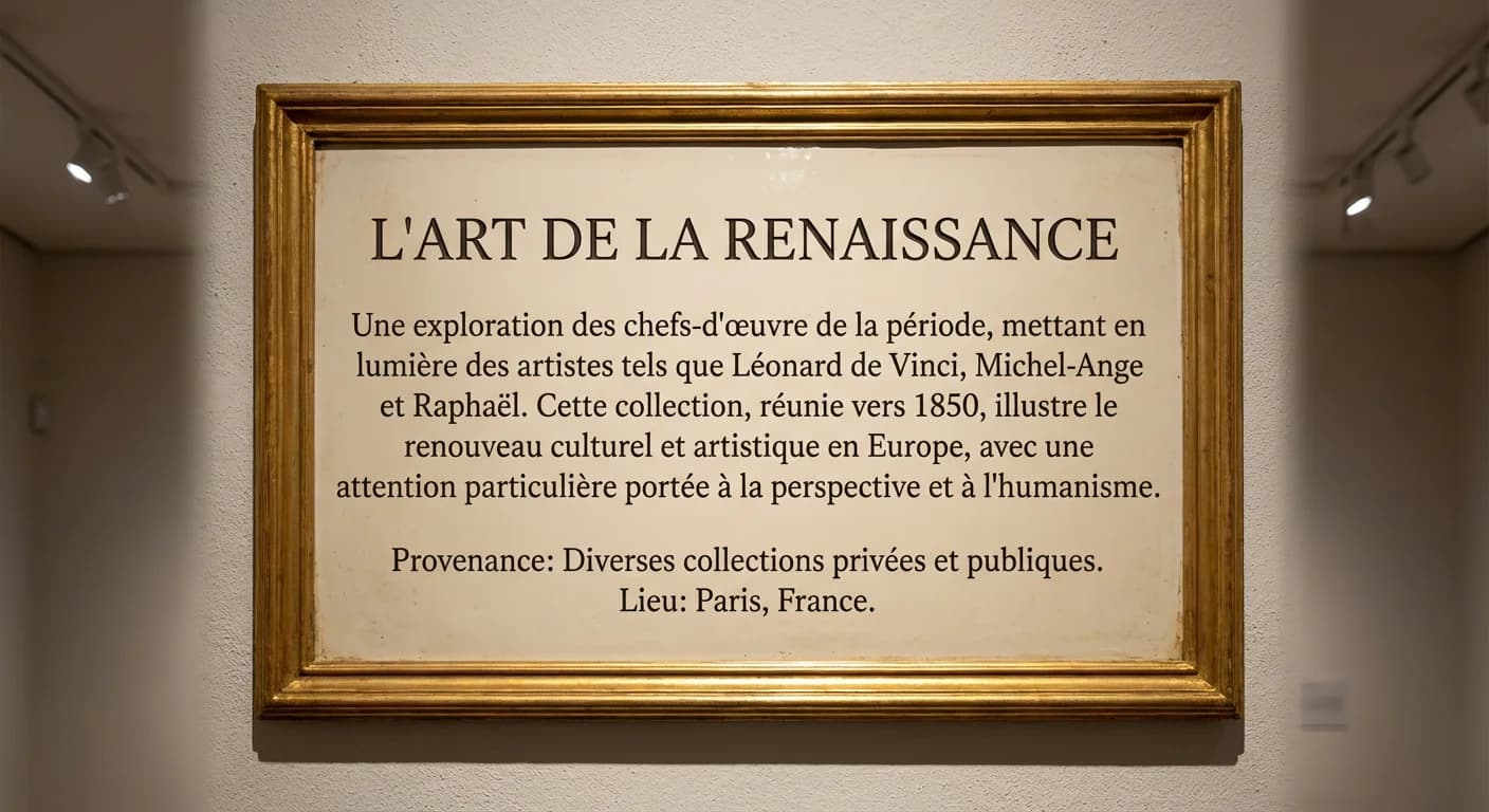 French Museum Plaque - Original (French)