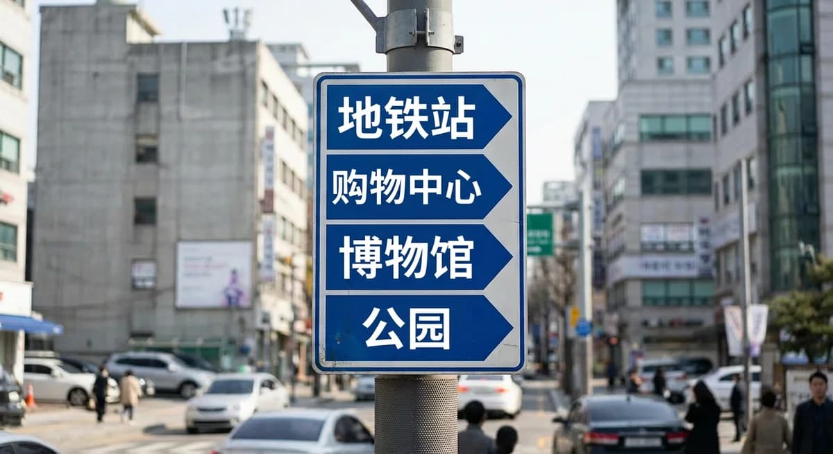 Korean Street Sign - Translated (Chinese)