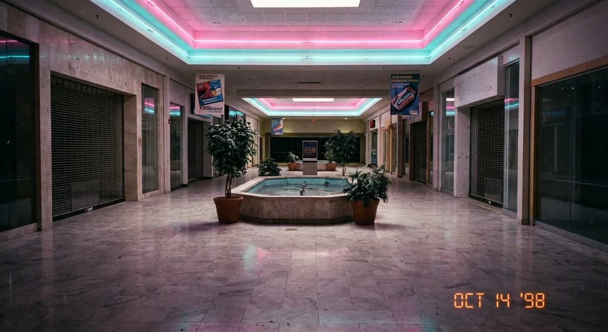 Liminal space Dead Mall - Vaporwave emptiness