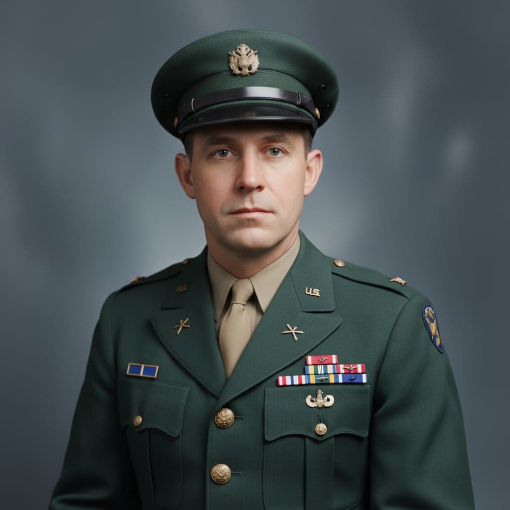 1940s Military portrait - After restoration