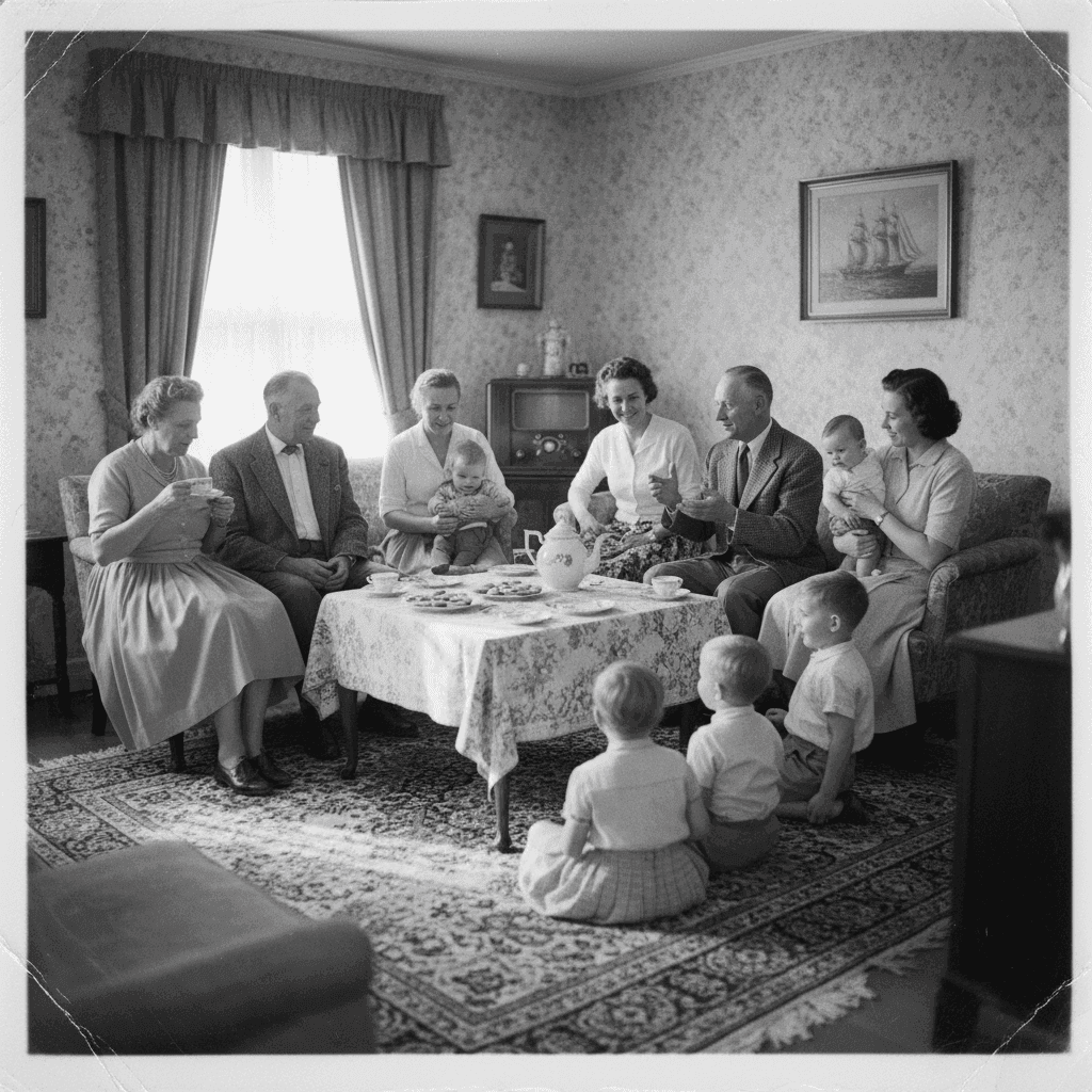 1950s Family gathering - Before restoration