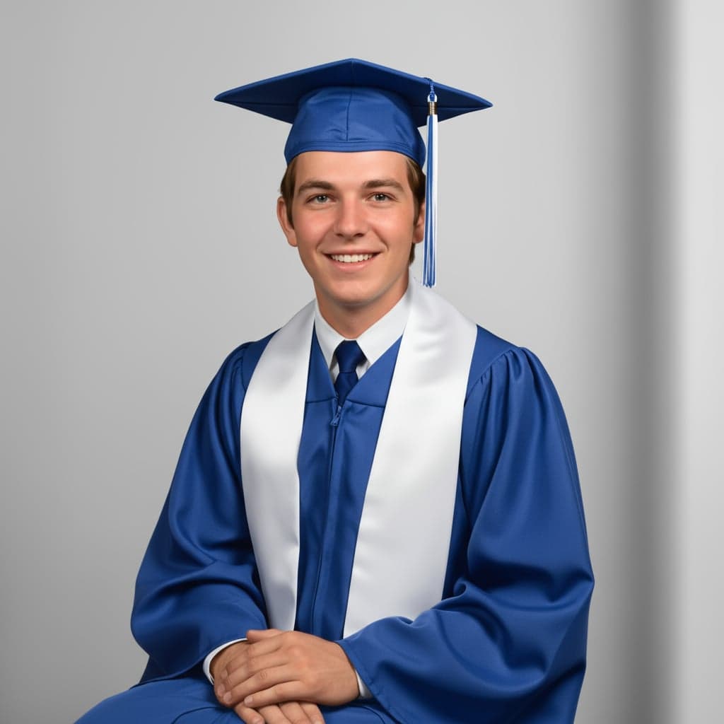 1970s Graduation portrait - After restoration
