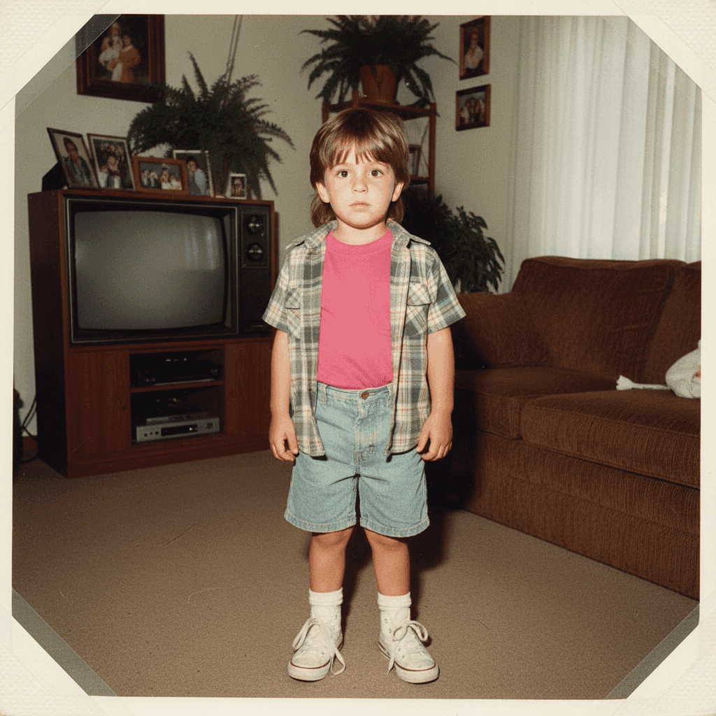 1980s Childhood photo - Before restoration