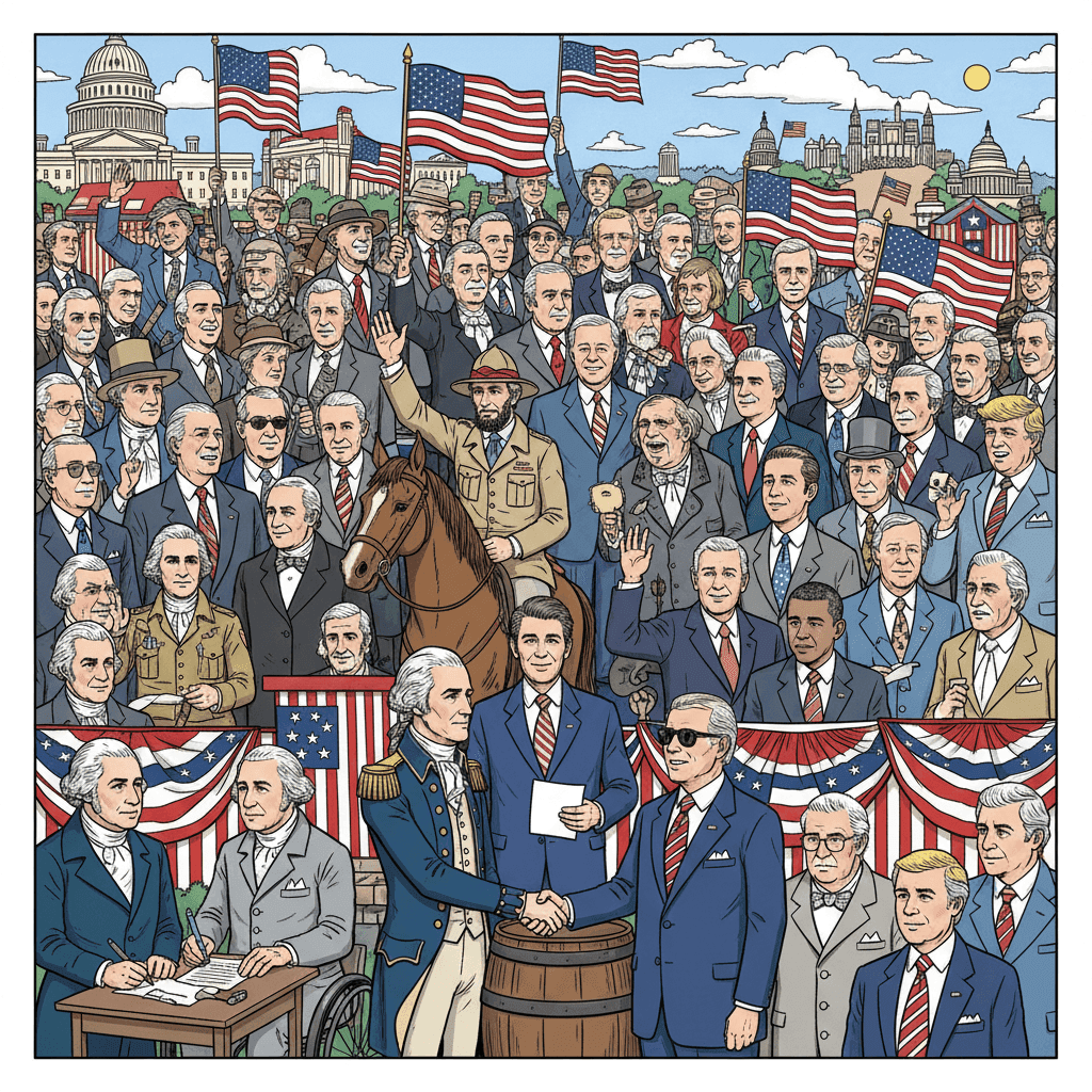 All 44 US Presidents in Where&apos;s Waldo style crowd scene