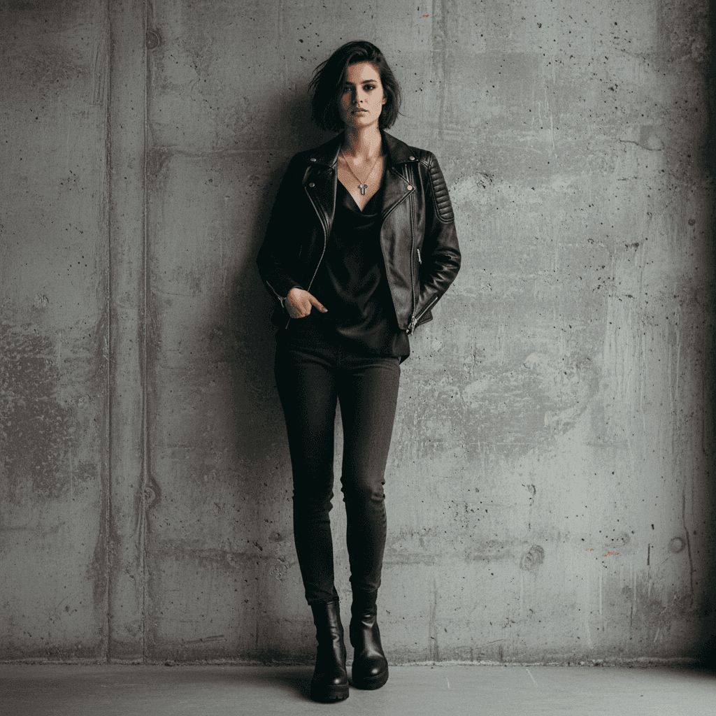 Y2K night flash with rusted railings backdrop - before