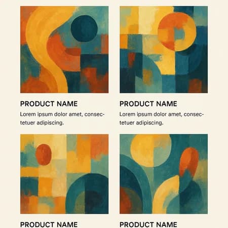 Demo image showing detailed product catalogs created with AI