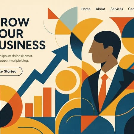 Demo image showing sleek corporate website graphics created with AI