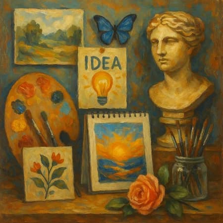 Demo image showing mood boards for projects created with AI