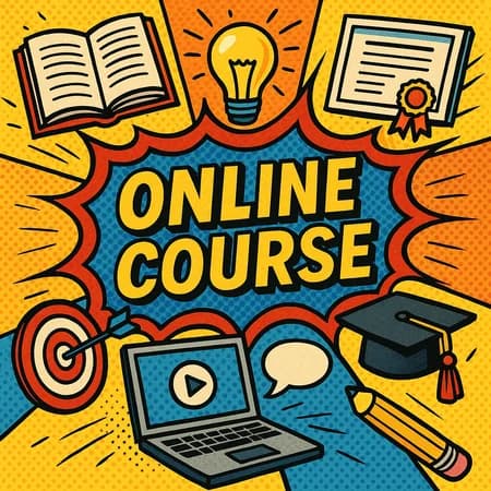 Demo image showing custom online course materials created with AI