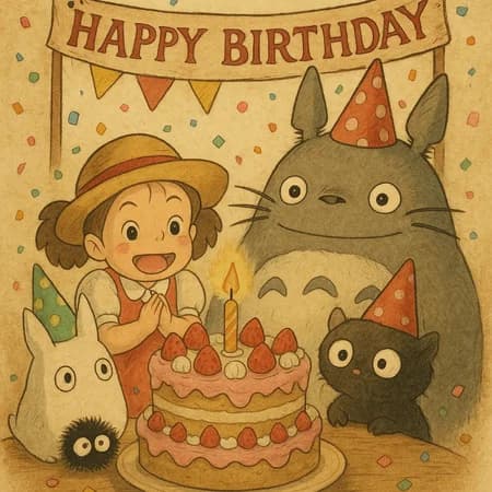Demo image showing personalized birthday cards created with AI