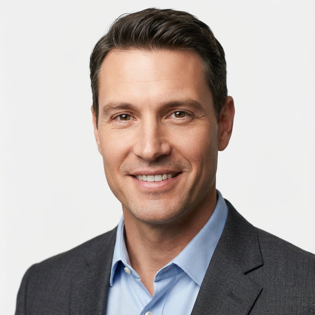 AI-generated professional headshot example for LinkedIn and corporate use