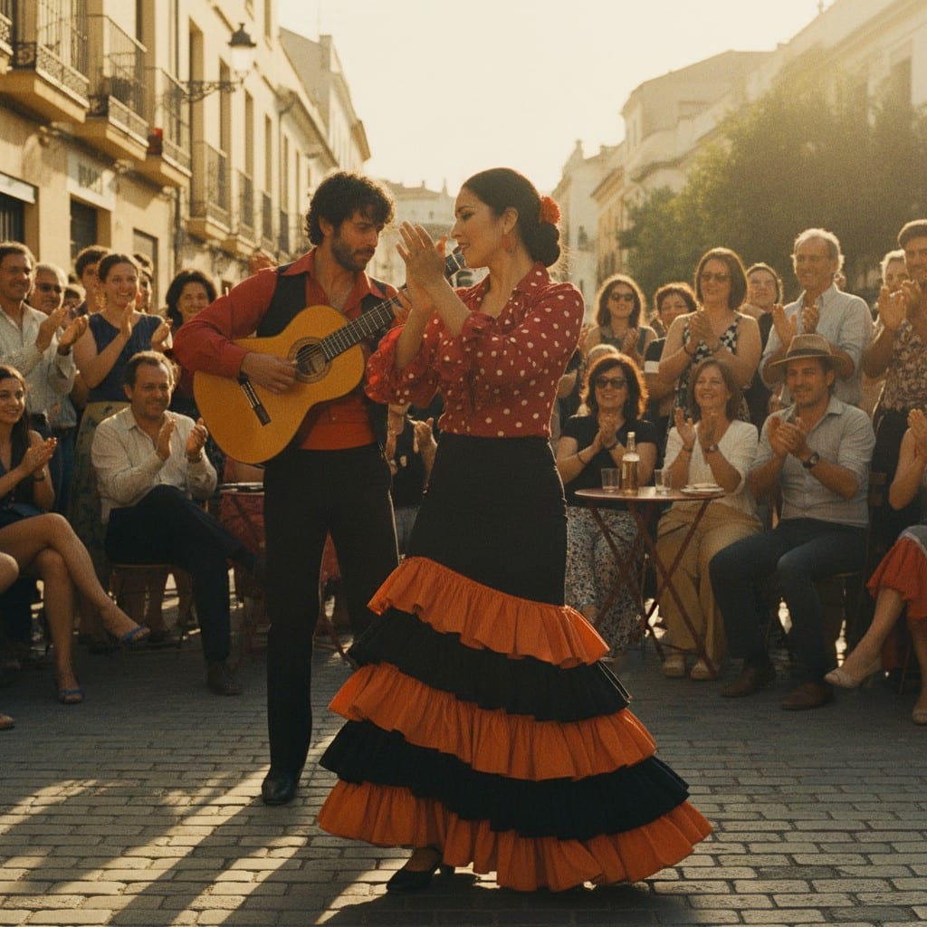 Flamenco master shot with golden hour lighting