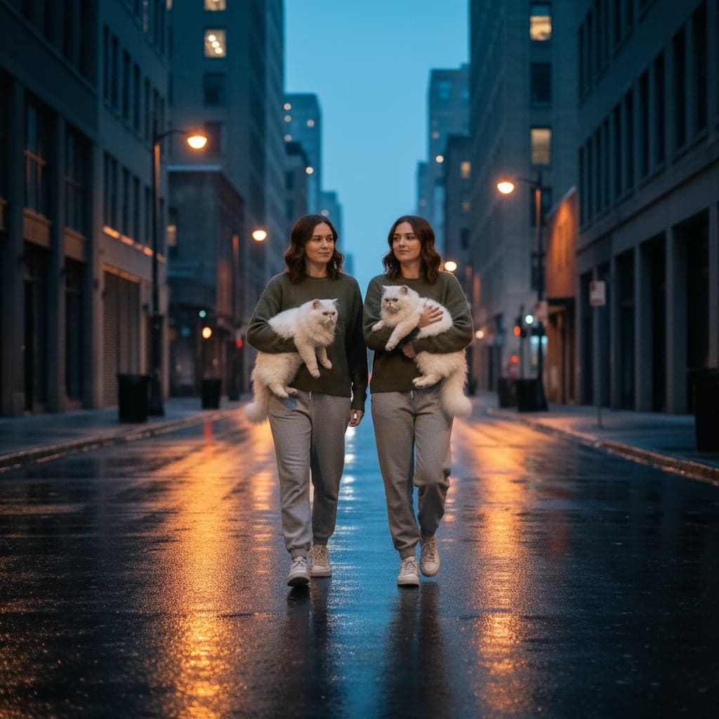 Persian Cat in Urban Street - Cinematic transformation