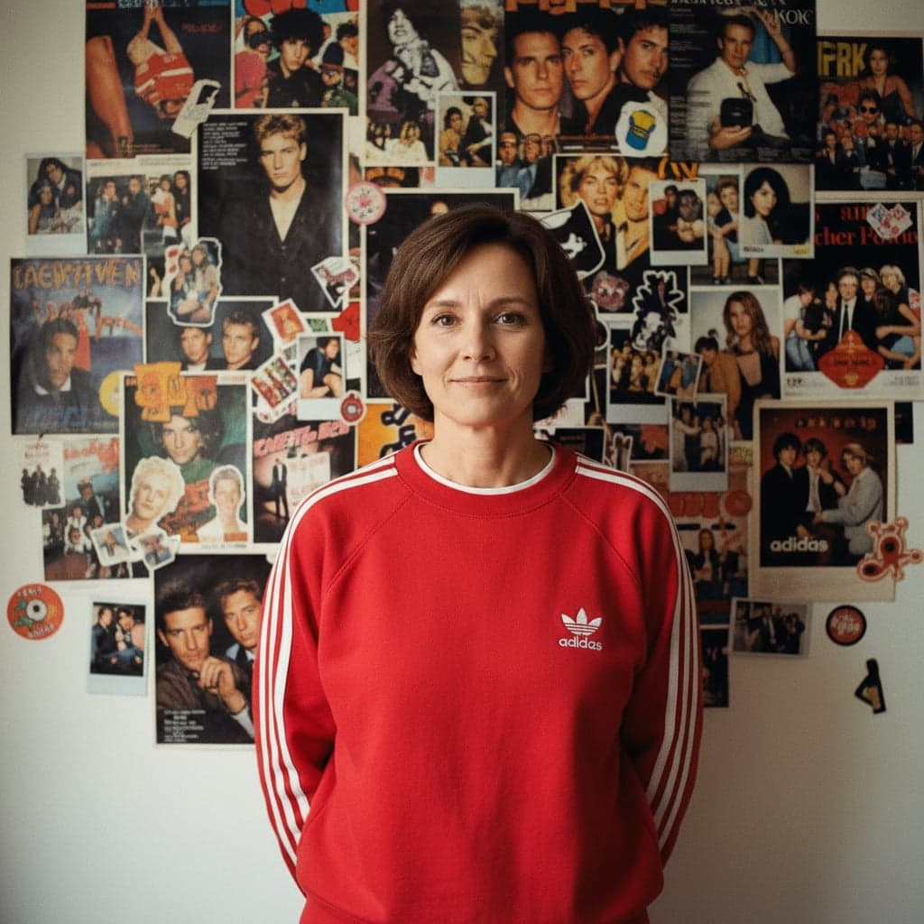 After - 90s bedroom throwback - authentic point-and-shoot camera flash photography with posters and polaroids