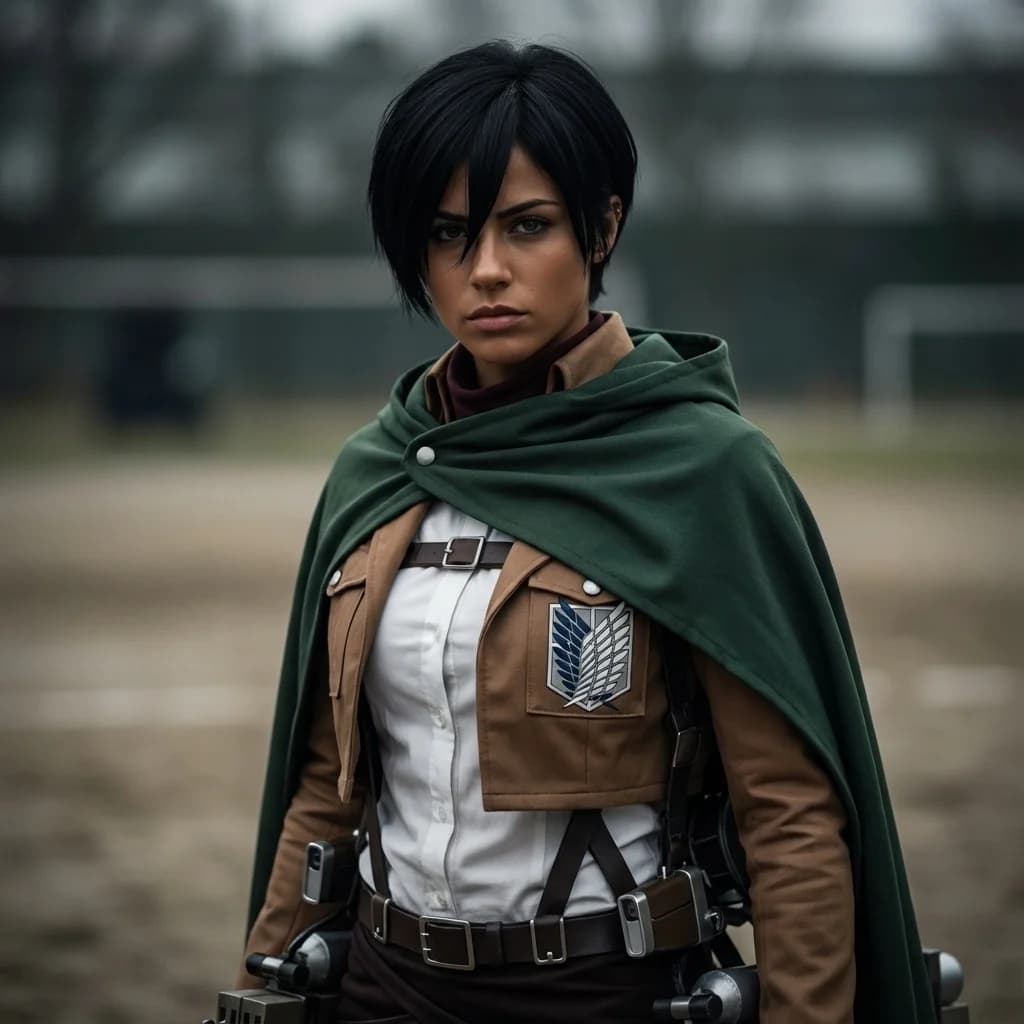 After - Mikasa cosplay transformation