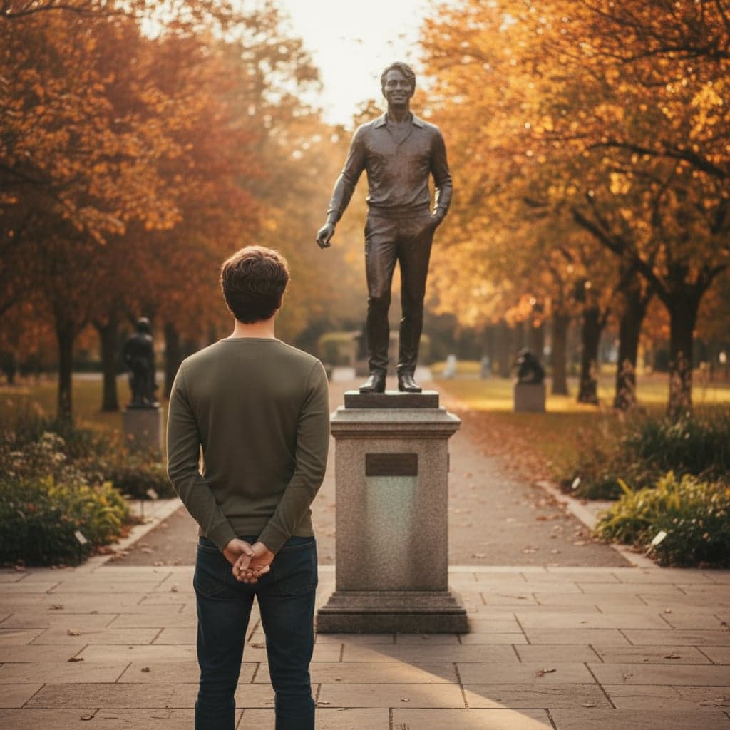 Outdoor Sculpture - Marble statue in plaza