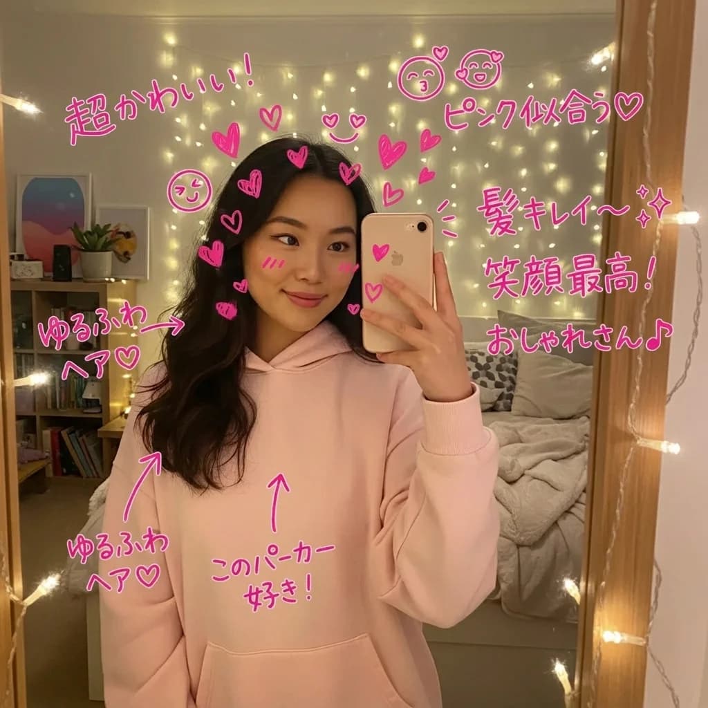 Selfie Style with doodle annotations