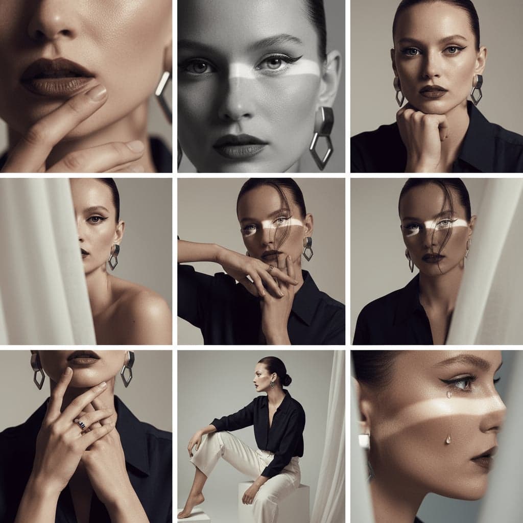 Fashion editorial 3x3 grid example 4 - Editorial style showcase