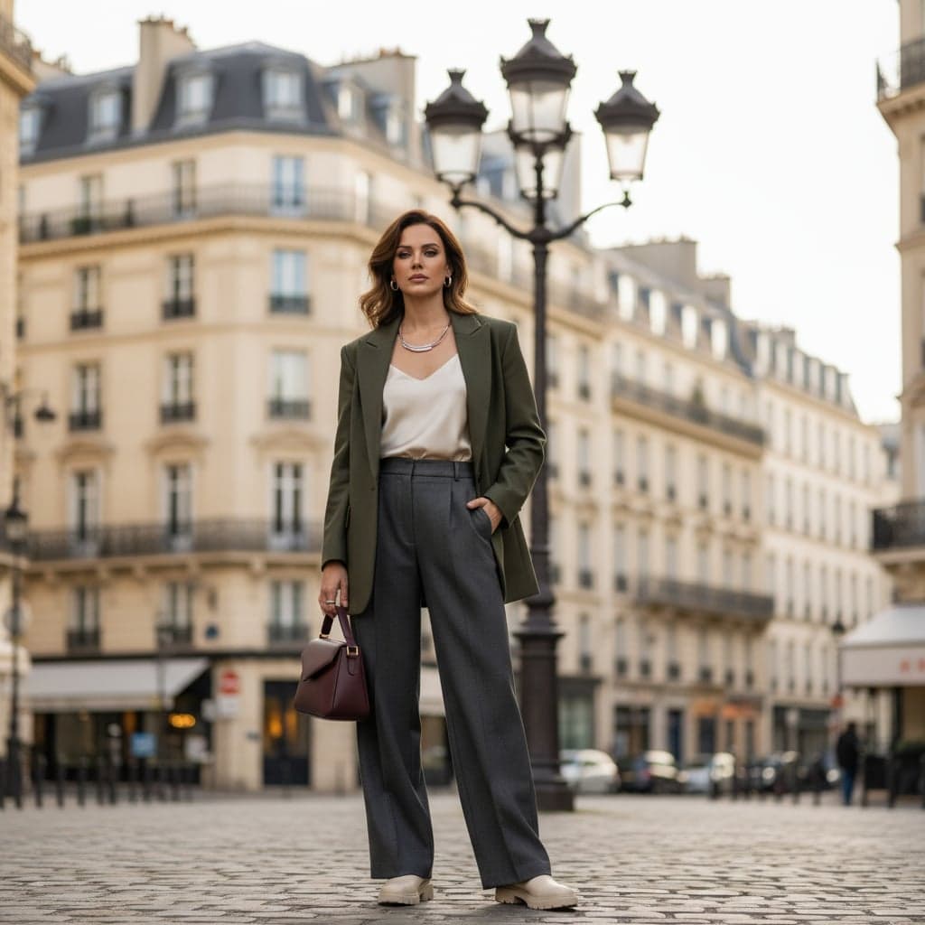 Distant Lean - European street style lamppost pose example