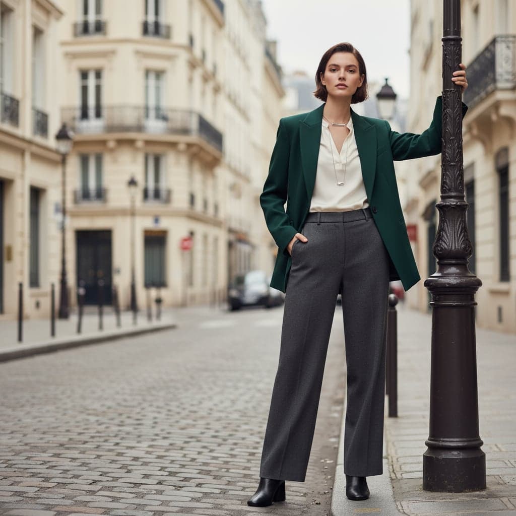 Hand on Post - European street style lamppost pose example