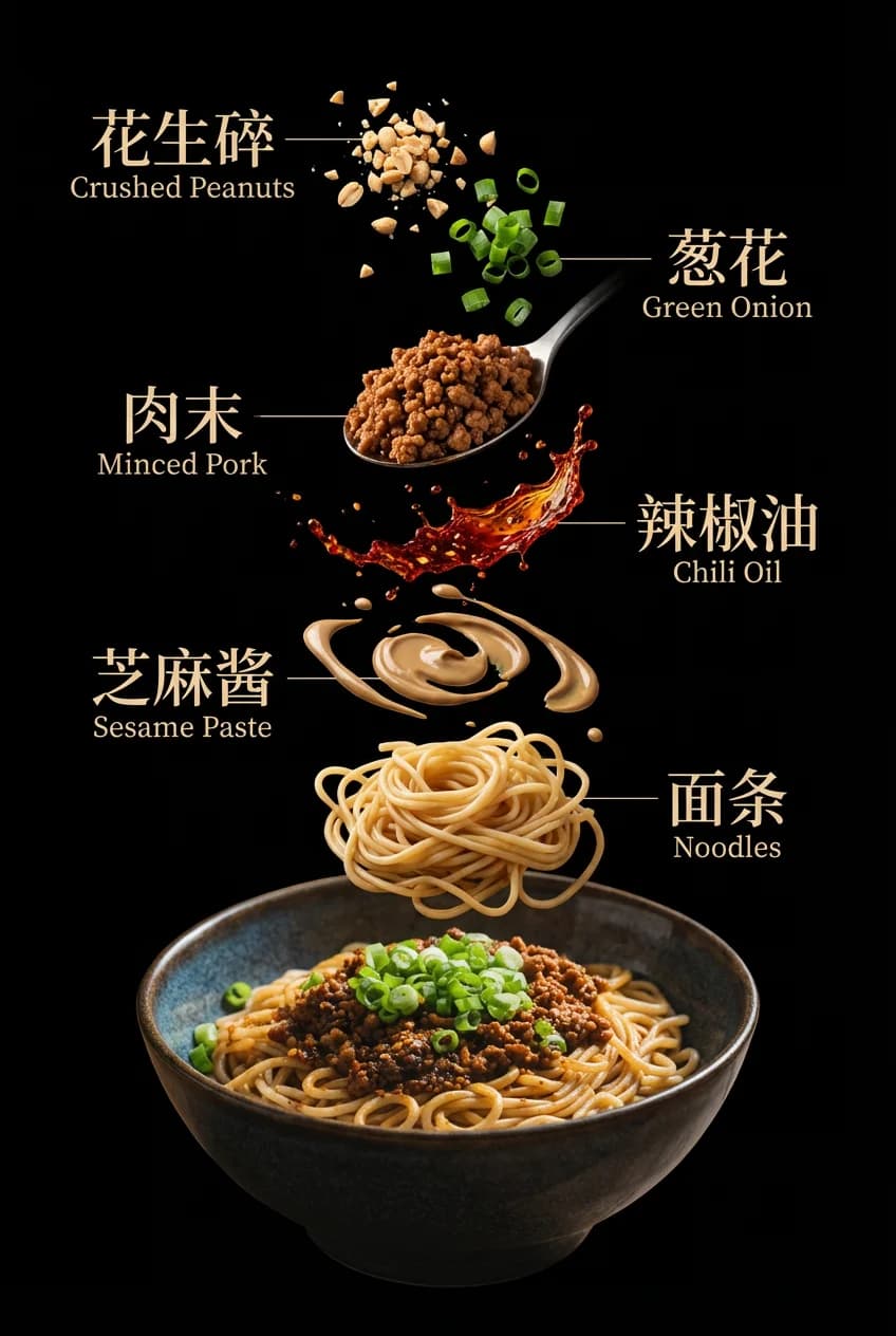 AI generated food advertisement poster for 担担面