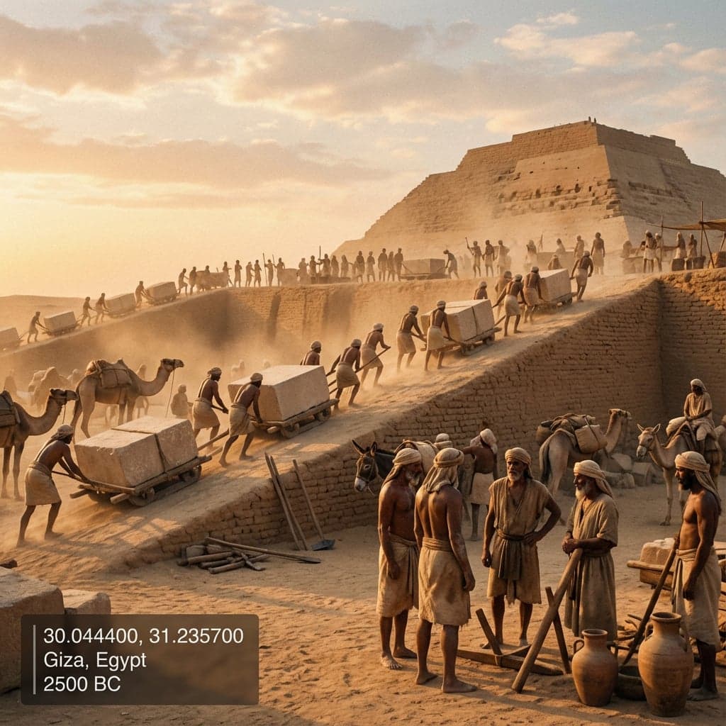 Cairo in 2500 BC - Great Pyramid construction