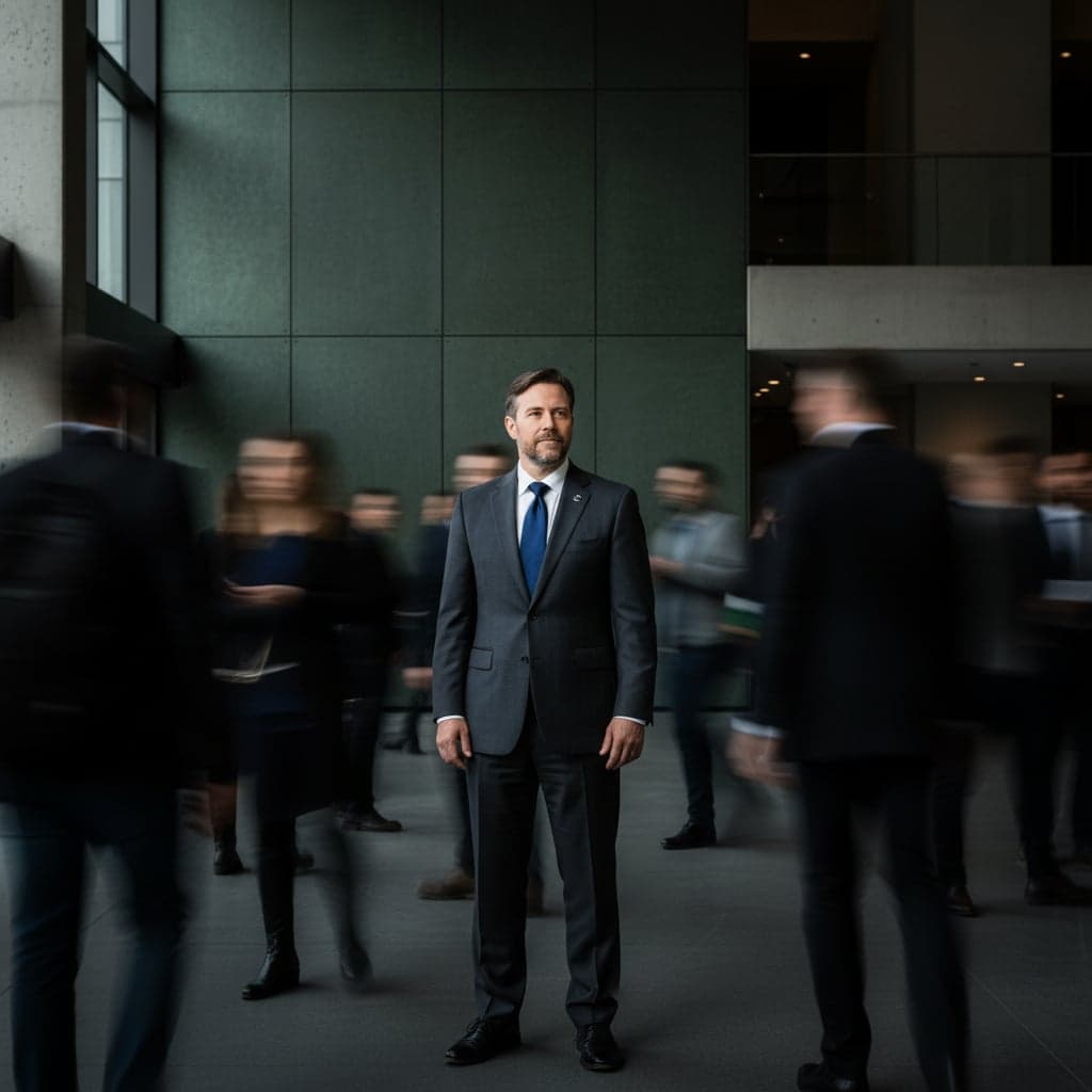 Motion blur portrait example - Business consultant