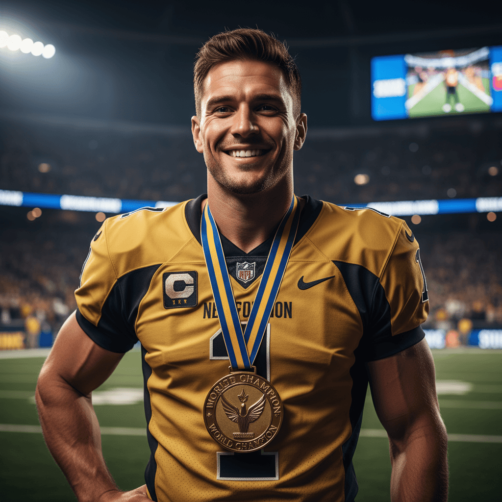 Sports champion portrait