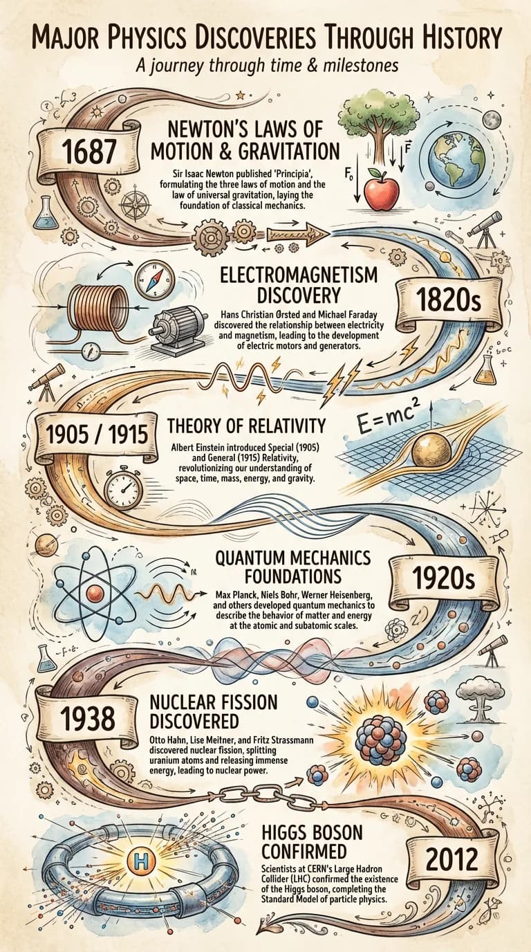 Science Discoveries timeline infographic example