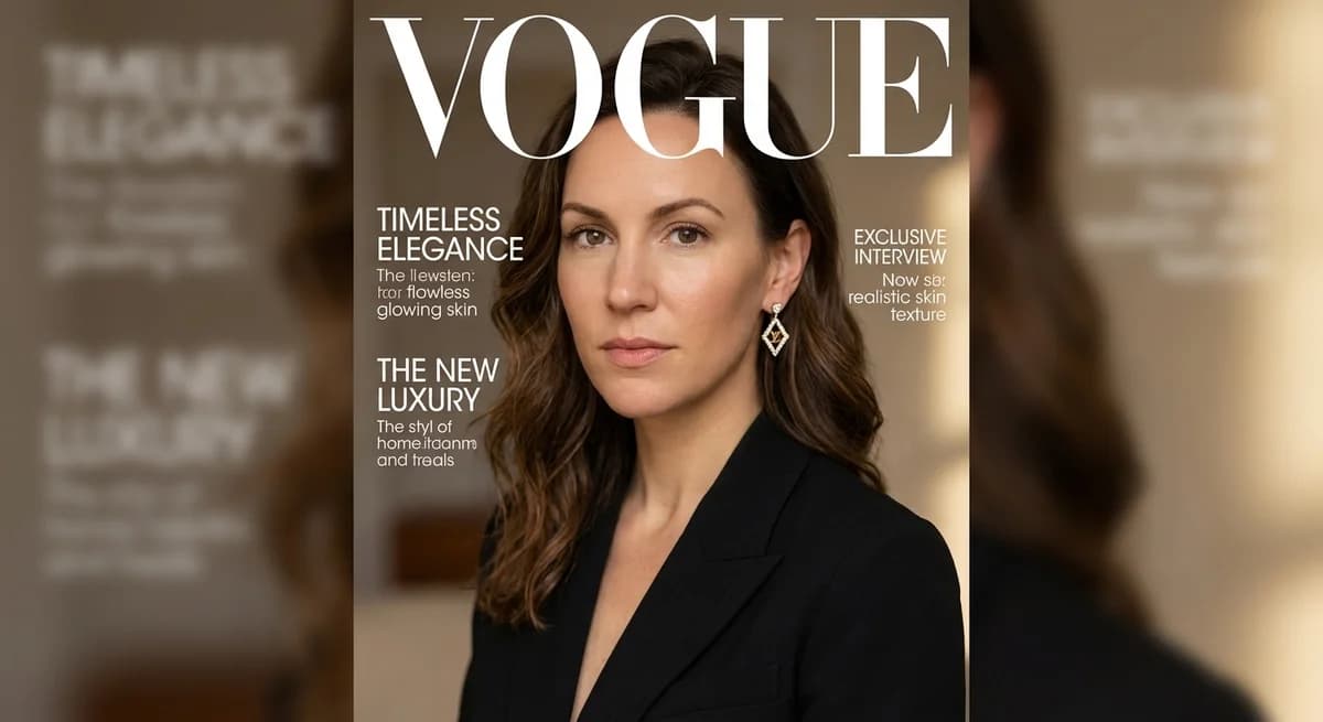 Classic elegant Vogue cover - luxury fashion portrait