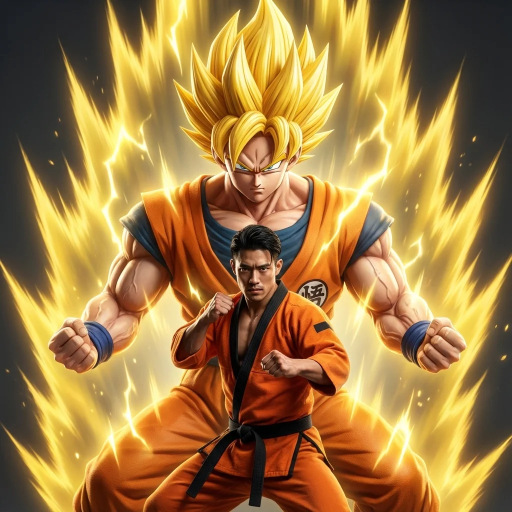 Goku cartoon character photo - Power up with Goku
