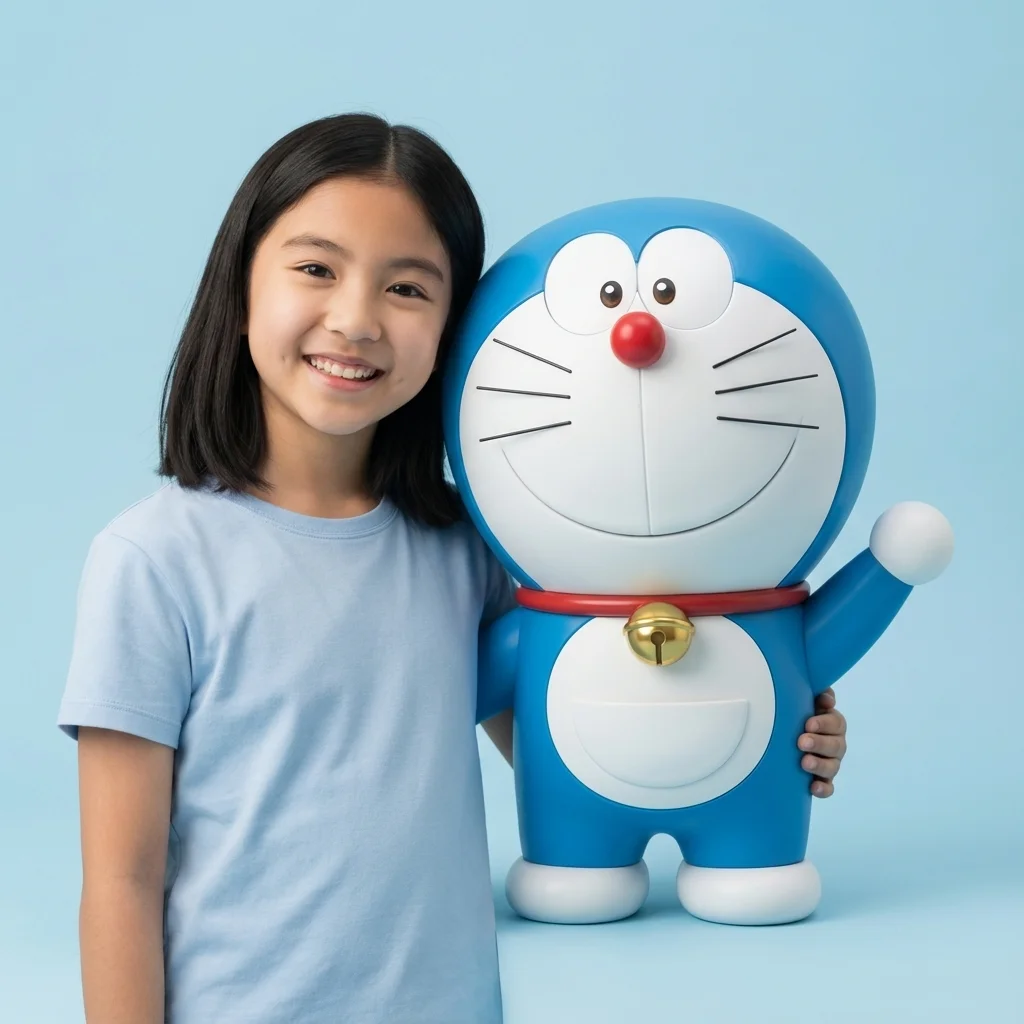 Doraemon cartoon character photo - Friends with the robot cat