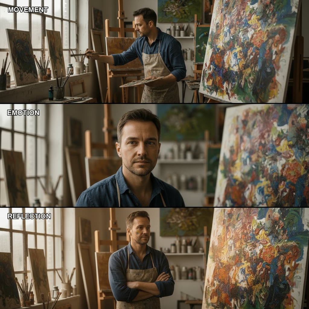 Artist at Work - 3-Frame Story