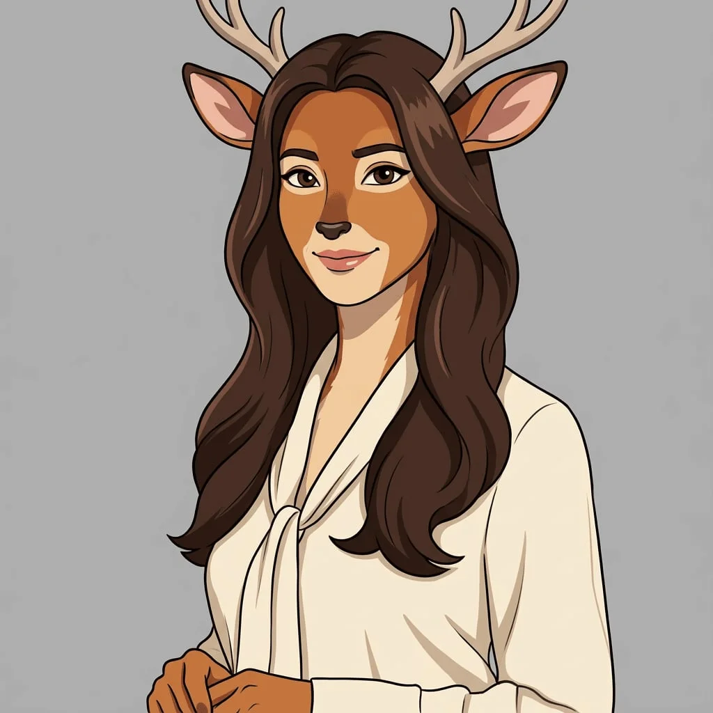 Deer fursona Cartoon style after