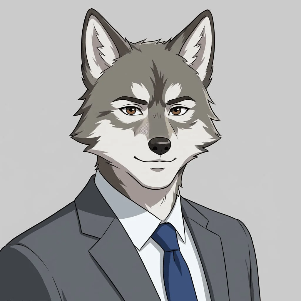 Wolf fursona Kemono style after