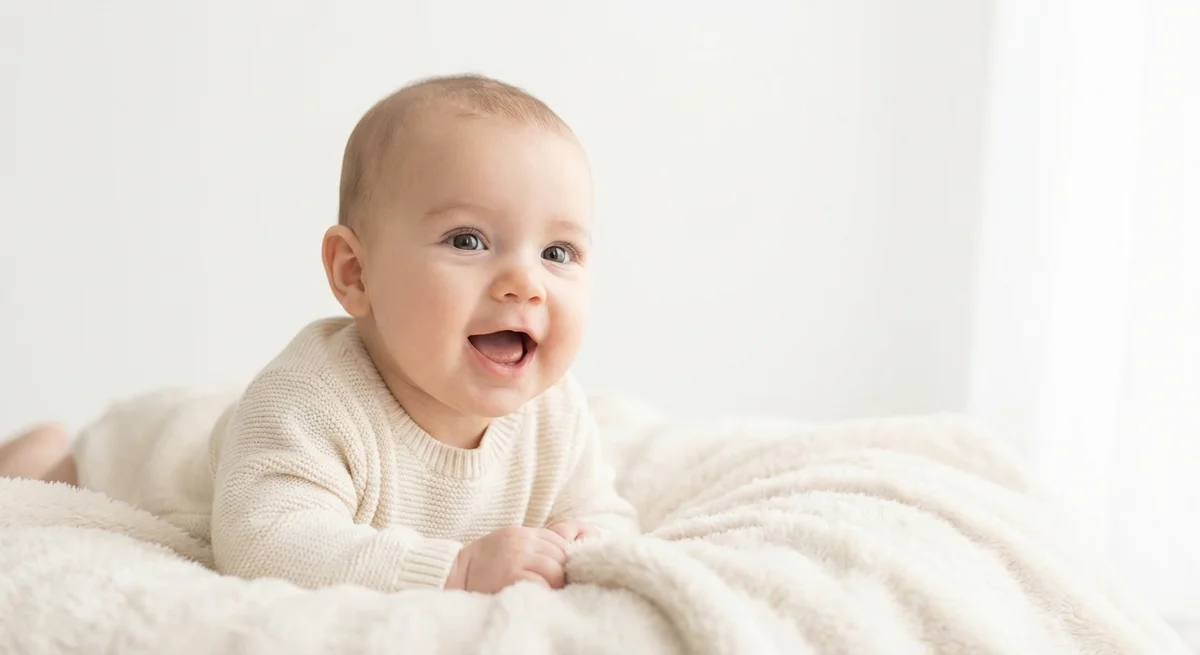 Original photo before Baby photo with gentle storybook aesthetic